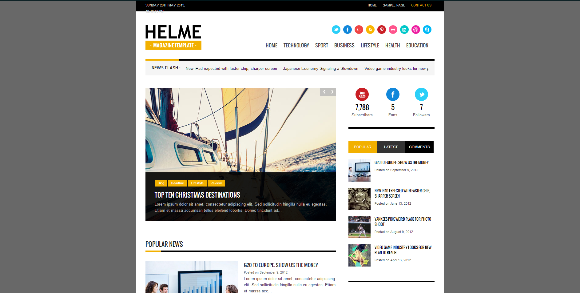 Helme magazine theme